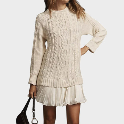Gabriela | Vestido de Punto en Tejido con Cuello Redondo y Corte Sofisticado para Mujer