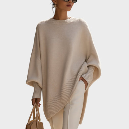 Soledade | Suéter de Punto Oversize con Mangas Abullonadas y Cuello Redondo para Mujer