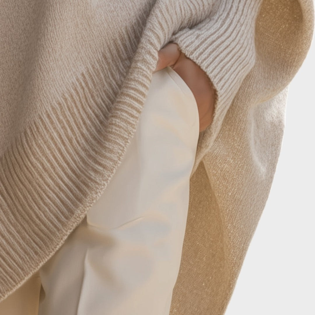 Soledade | Suéter de Punto Oversize con Mangas Abullonadas y Cuello Redondo para Mujer