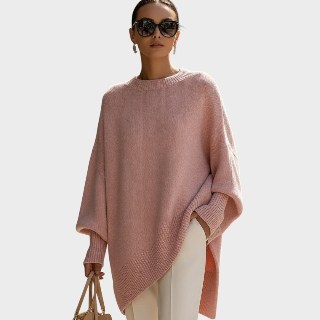 Soledade | Suéter de Punto Oversize con Mangas Abullonadas y Cuello Redondo para Mujer