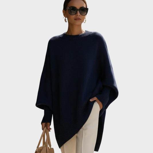 Soledade | Suéter de Punto Oversize con Mangas Abullonadas y Cuello Redondo para Mujer