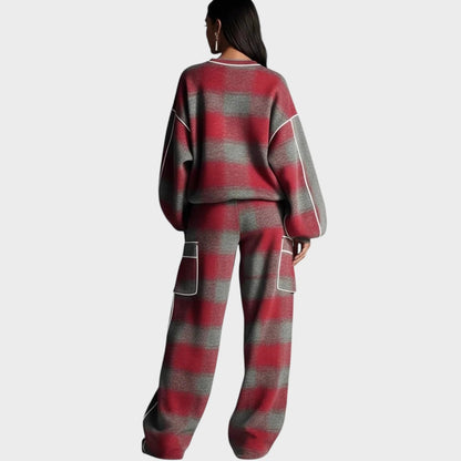 Valéria | Conjunto de Jersey con Estampado Degradado y Pantalón de Corte Amplio para Mujer
