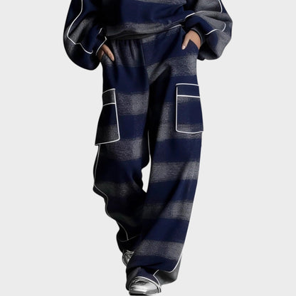 Valéria | Conjunto de Jersey con Estampado Degradado y Pantalón de Corte Amplio para Mujer