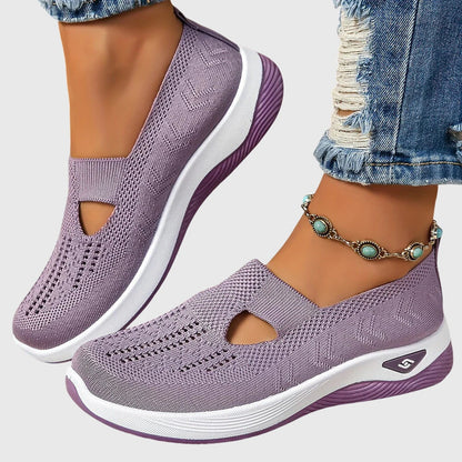 Sneakers ortopédicos sin cordones con plantilla anatómica y diseño transpirable para mujer, confortables para todo el día