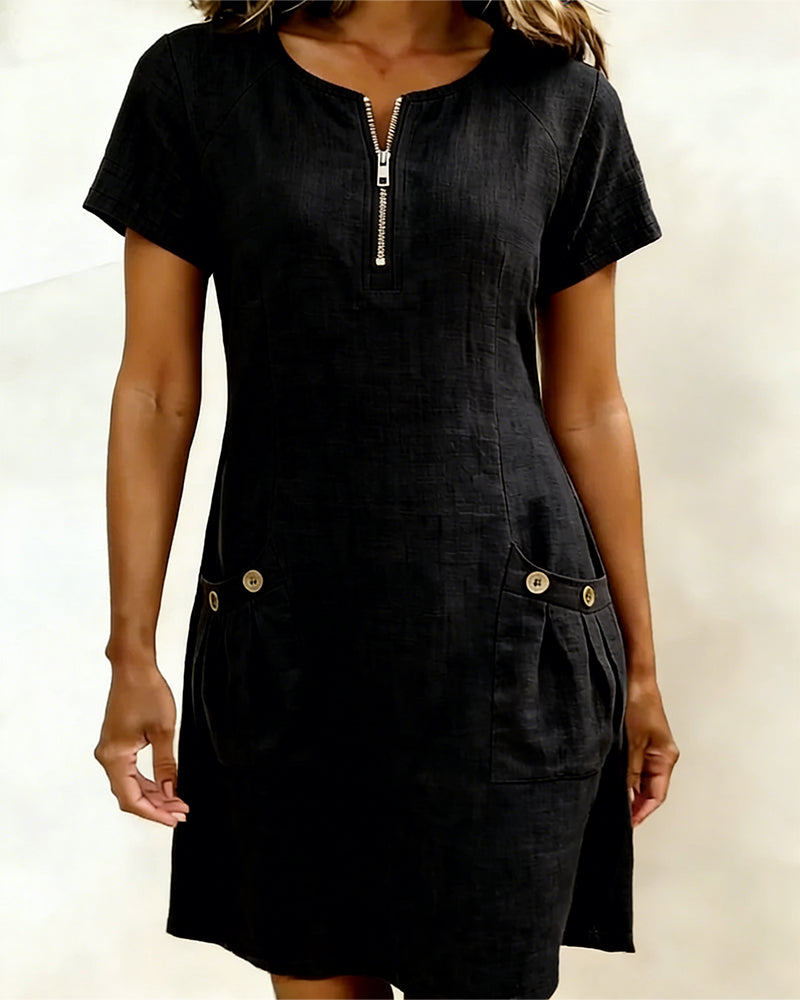 Vestido elegante de día con diseño natural y fluido para mujer - Verano