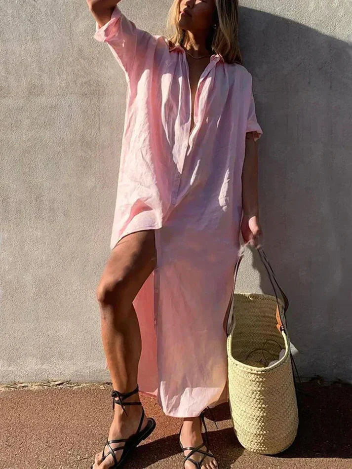 Vestido camisero informal y elegante de verano