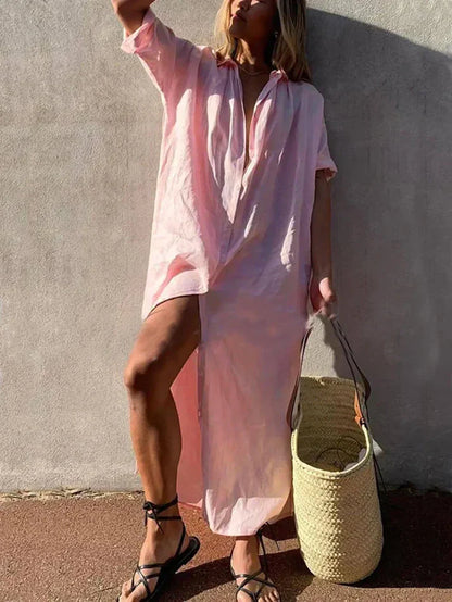 Vestido camisero informal y elegante de verano