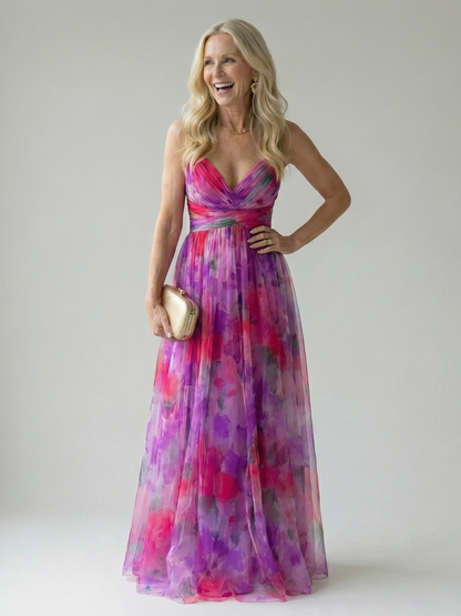 Vestido Maxi con Prenda Suave y Falda Fluida | Estilo Multicolor