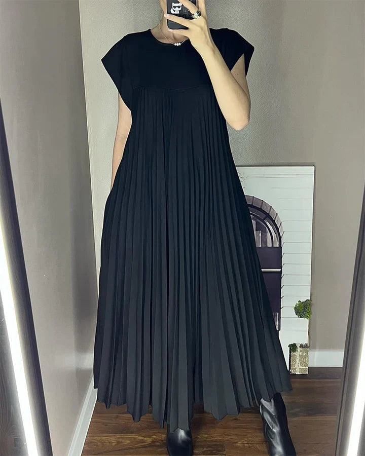 Vestido largo atemporal de corte fluido para mujer, cómodo y elegante para diario o viaje