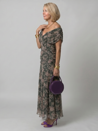 Vestido Off Shoulder Midi Fluido | Estilo Elegante para Mujer