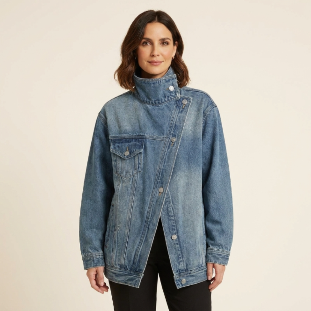 Cleo | Chaqueta Asimétrica Urbana con Botones para Mujer de Otoño e Invierno