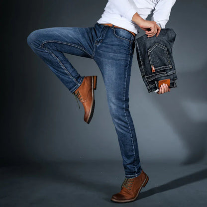 Pantalones vaqueros stretch premium para hombre, ajuste cómodo