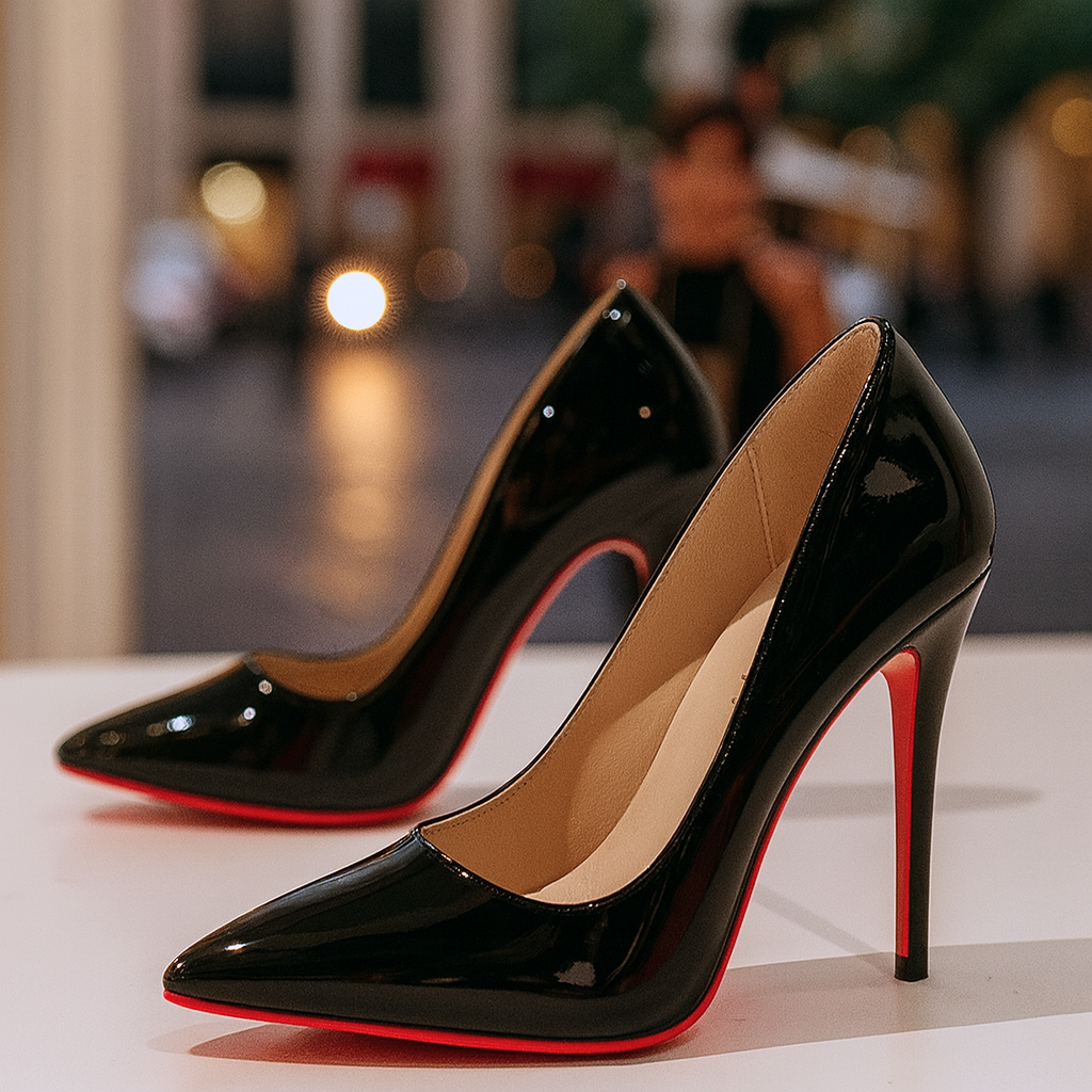 Tacones elegantes de charol con punta afilada y tacón alto para mujer, sofisticados y chic para fiesta o evento