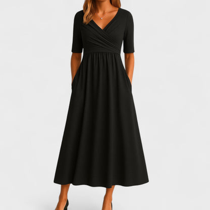 Vestido midi elegante para mujer, ligero y sofisticado para fiesta u oficina