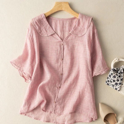 Blusa Vintage Con Detalle de Botones Para Mujer - Sofisticada
