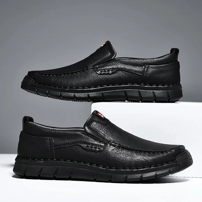 Zapatos de cuero sin cordones para hombre, elegantes y prácticos