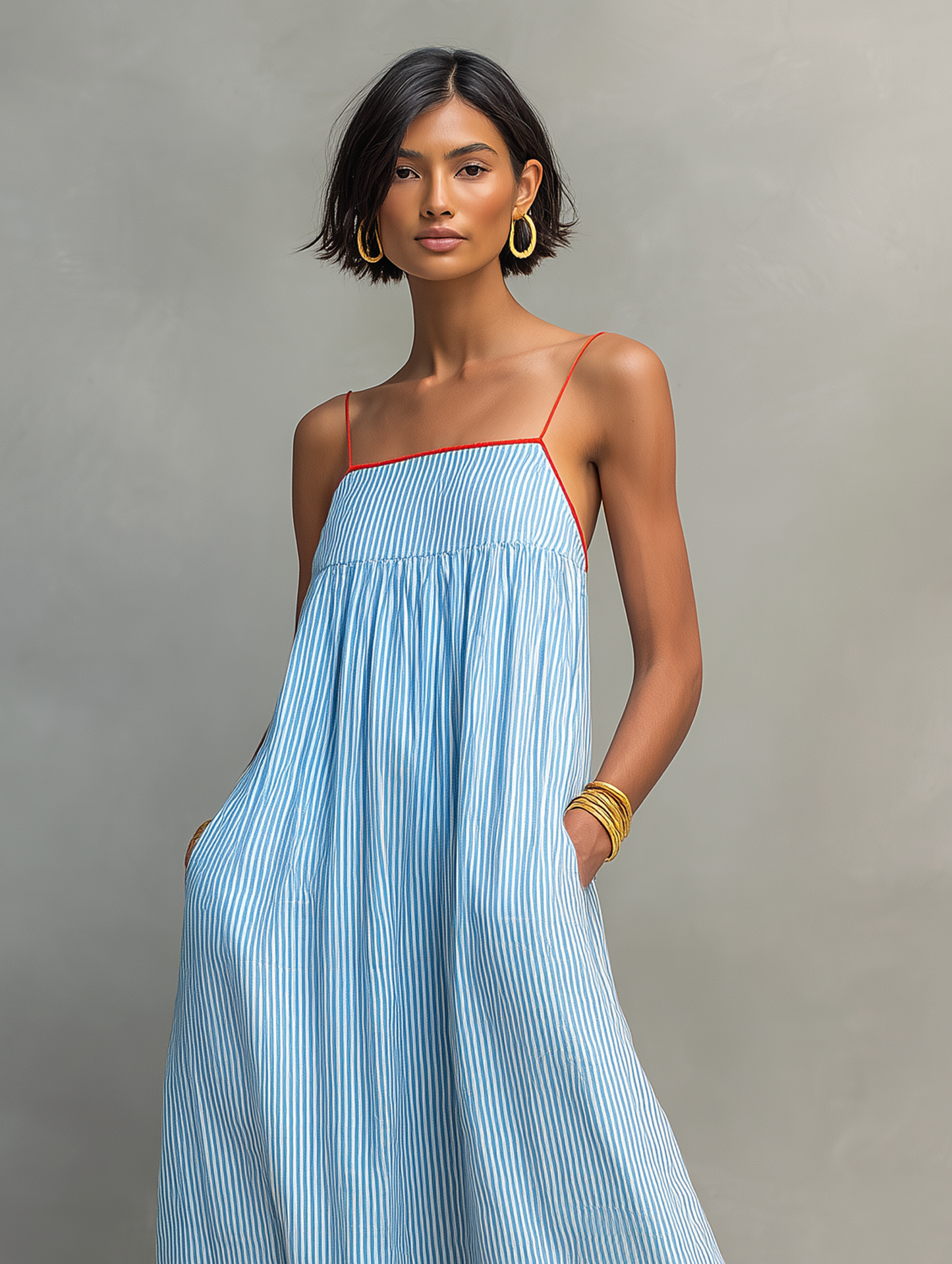 Miley | Vestido Maxi Estampado de Rayas con Estilo Airy para Mujer