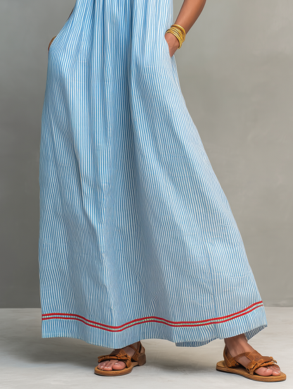 Miley | Vestido Maxi Estampado de Rayas con Estilo Airy para Mujer