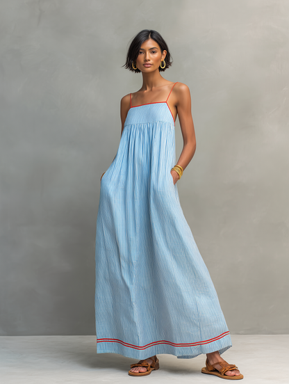 Miley | Vestido Maxi Estampado de Rayas con Estilo Airy para Mujer
