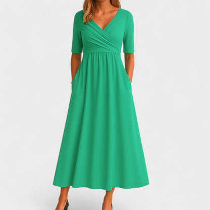 Vestido midi elegante para mujer, ligero y sofisticado para fiesta u oficina