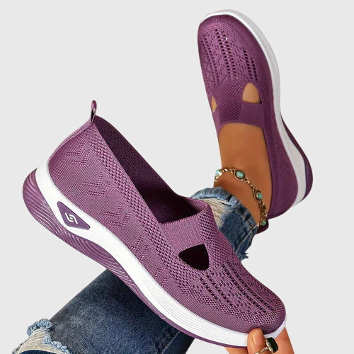 Sneakers ortopédicos sin cordones con plantilla anatómica y diseño transpirable para mujer, confortables para todo el día