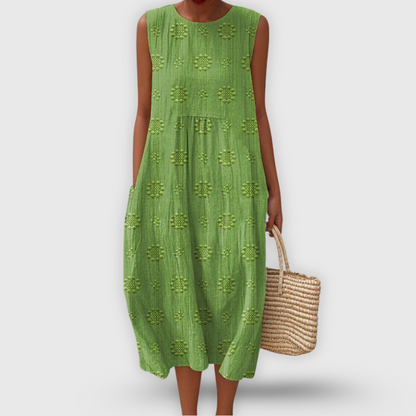 Jayda | Elegante vestido de algodón sin mangas con bolsillos