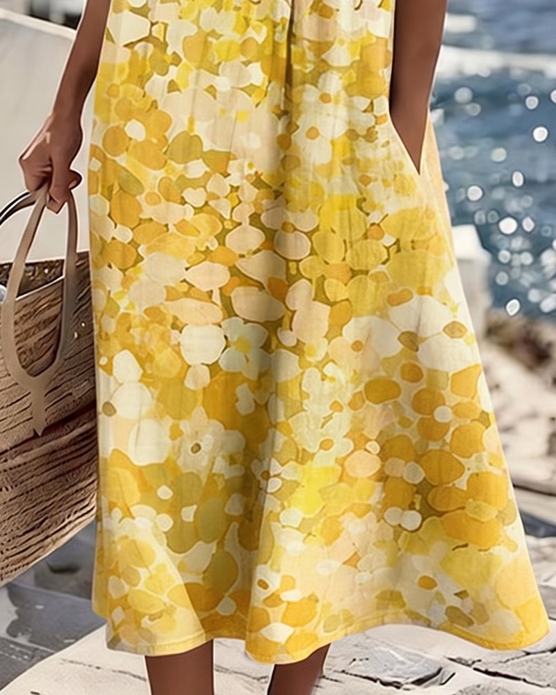 Miriam | Vestido Fluido con Estampado Botánico para Mujer de Verano en Jardín