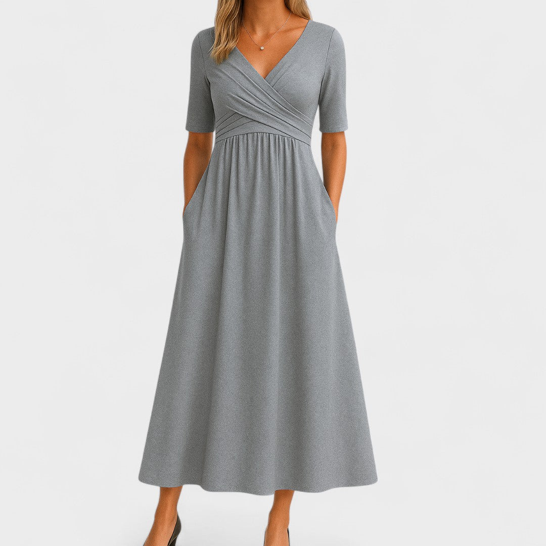 Vestido midi elegante para mujer, ligero y sofisticado para fiesta u oficina