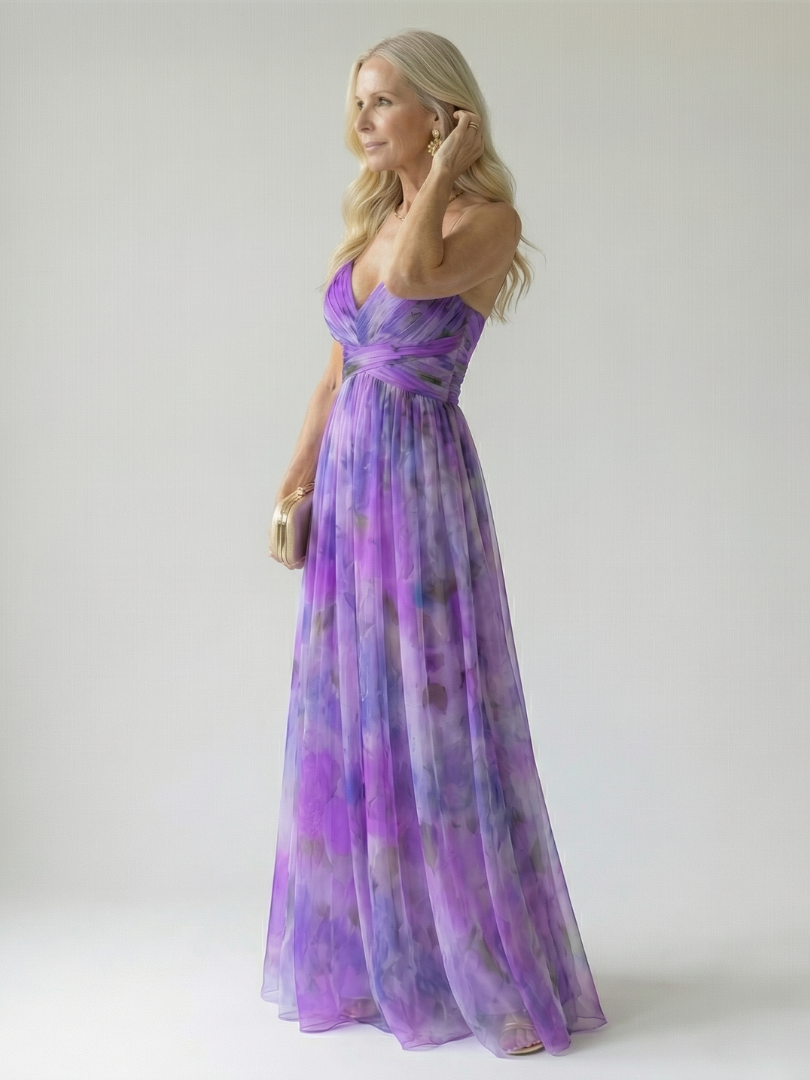 Vestido Maxi con Prenda Suave y Falda Fluida | Estilo Multicolor