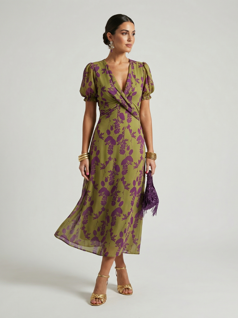 Vestido Midi Floral Relajado | Estilo Casual para Mujer