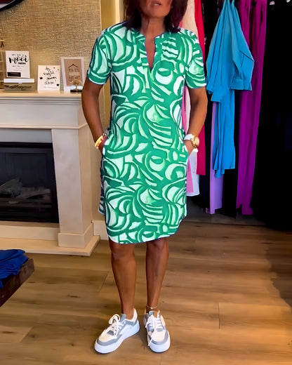 Vestido de verano con manga corta para mujer - fresco y elegante