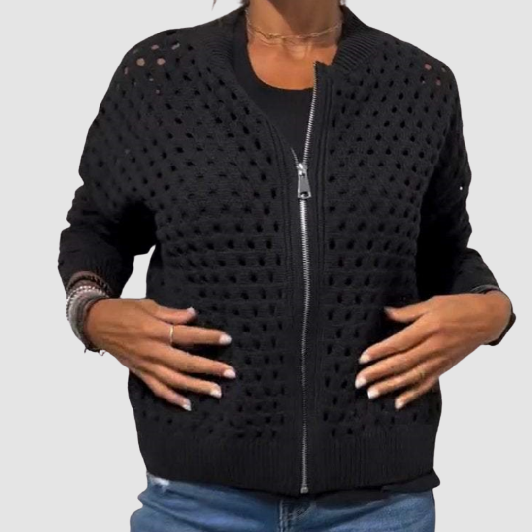 Cárdigan femenino de punto premium con tejido cálido y diseño atemporal para mujer, elegante y confortable para diario
