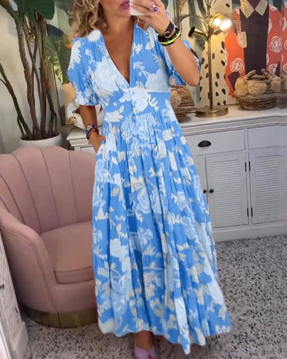Vestido floral vibrante para mujer, ligero y elegante para verano o fiesta