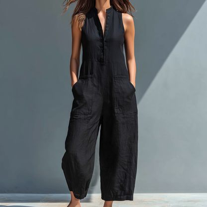 Mono Sin Mangas Elegante con Escote en V | Diseño Femenino