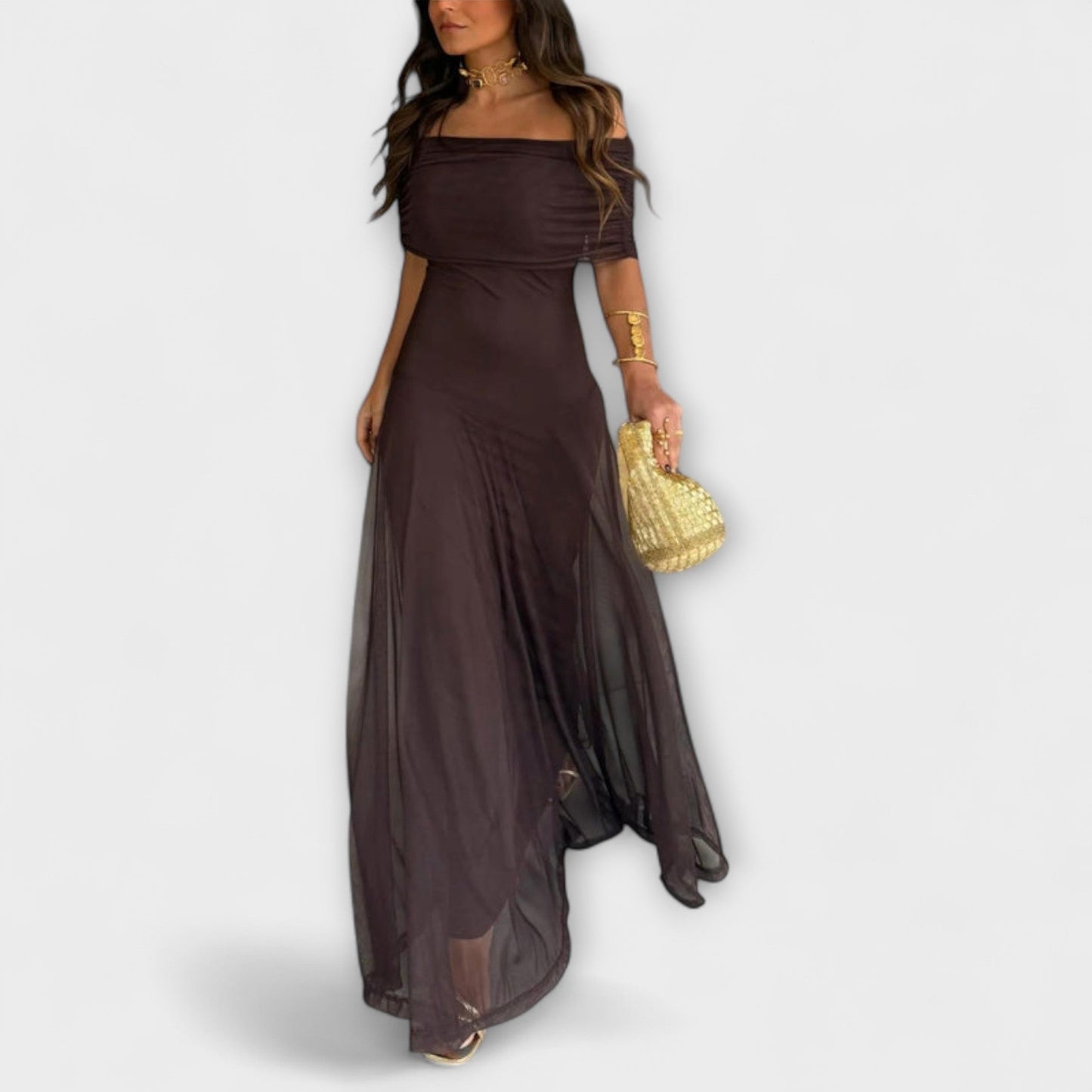 Roxy | Maxivestido Toledo de malla con un hombro