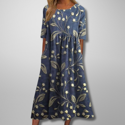 Vestido Midi Floral Veraniego Para Mujer - Fresco Y Elegante