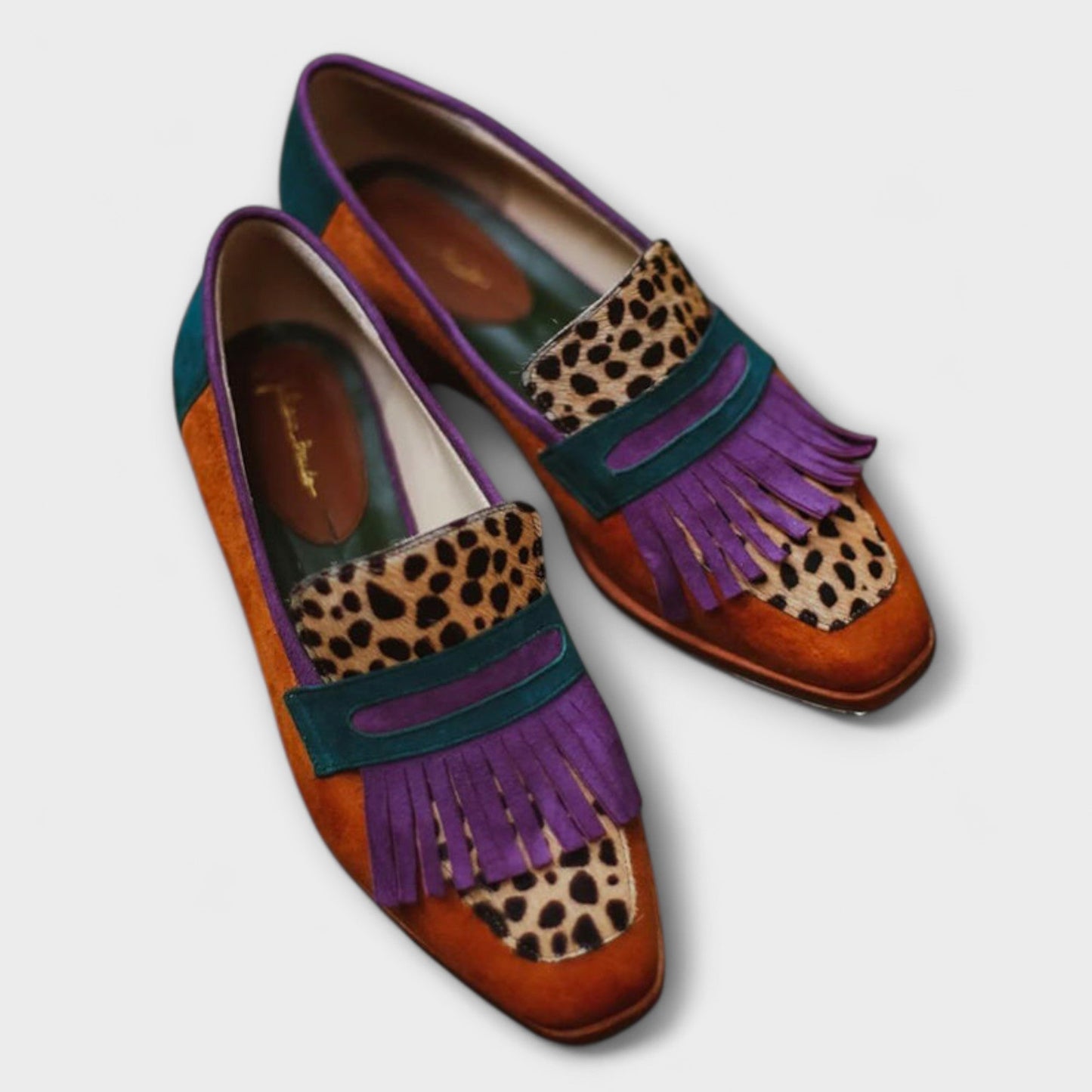 Faro | Mocasines de Piel Estampado Leopardo Casual Elegante