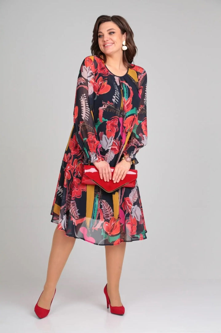 Vestido Estampado Floral Elegante Estilo Romántico