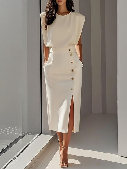 Vestido midi con toque femenino y estilo atemporal - elegante para cada día