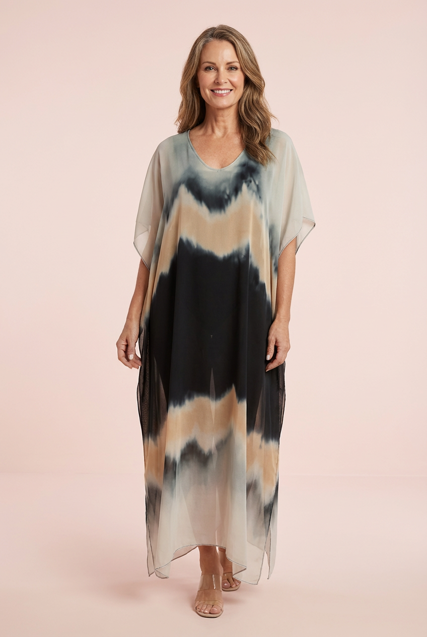 Vestido midi elegante y colorido para mujer, ligero y chic para fiesta o verano