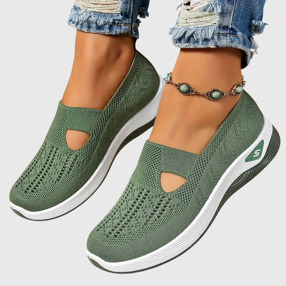 Sneakers ortopédicos sin cordones con plantilla anatómica y diseño transpirable para mujer, confortables para todo el día