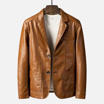 Chaqueta de piel hombre, estilo retro y sofisticado
