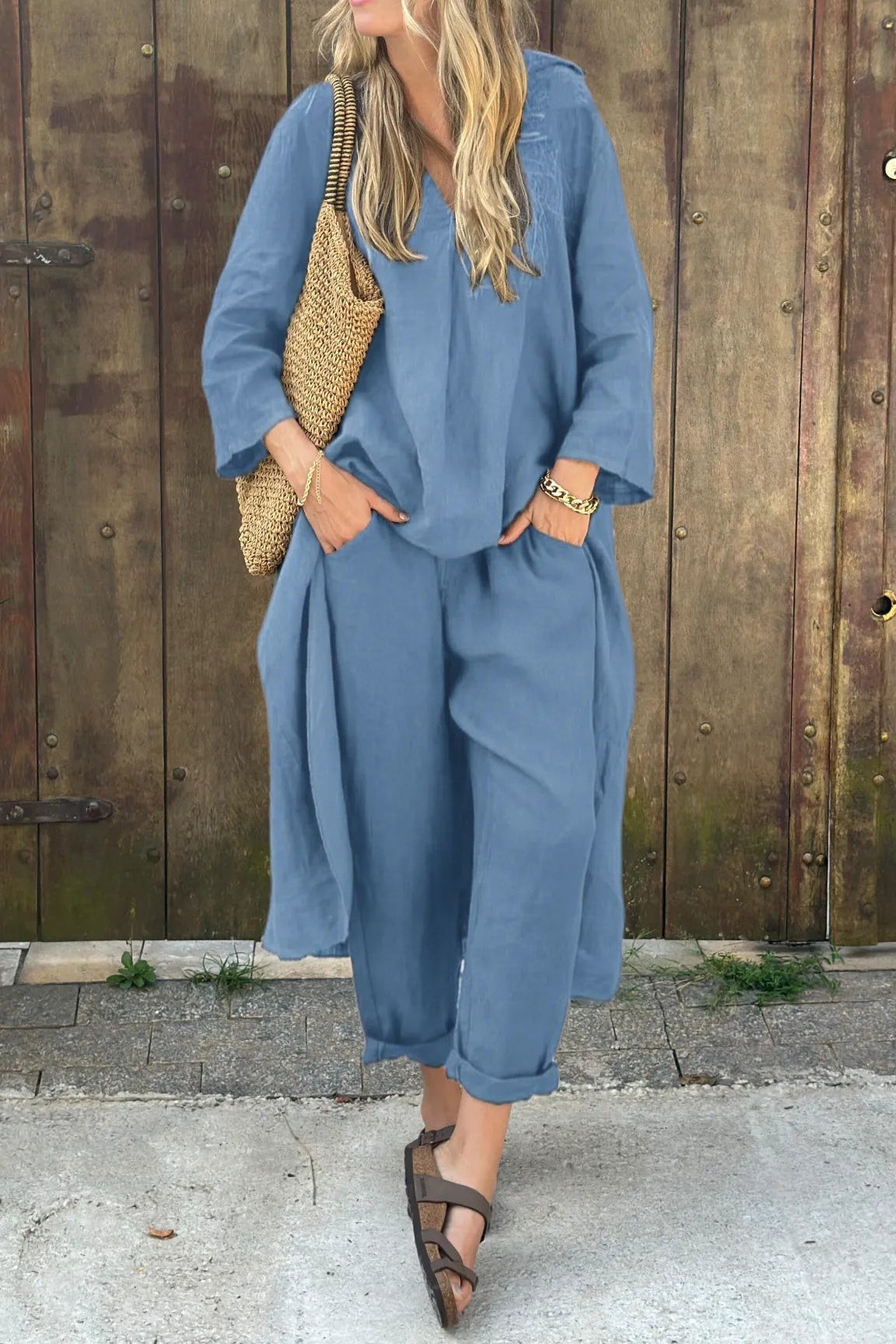 Conjunto elegante y cómodo para mujer, versátil y moderno para uso diario