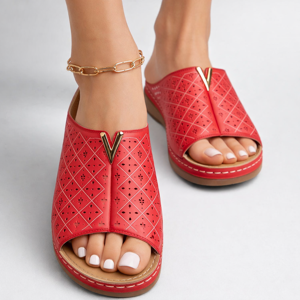 Sandalias de cuero con diseño elegante y ajuste cómodo para mujer, ideales para uso diario o paseo