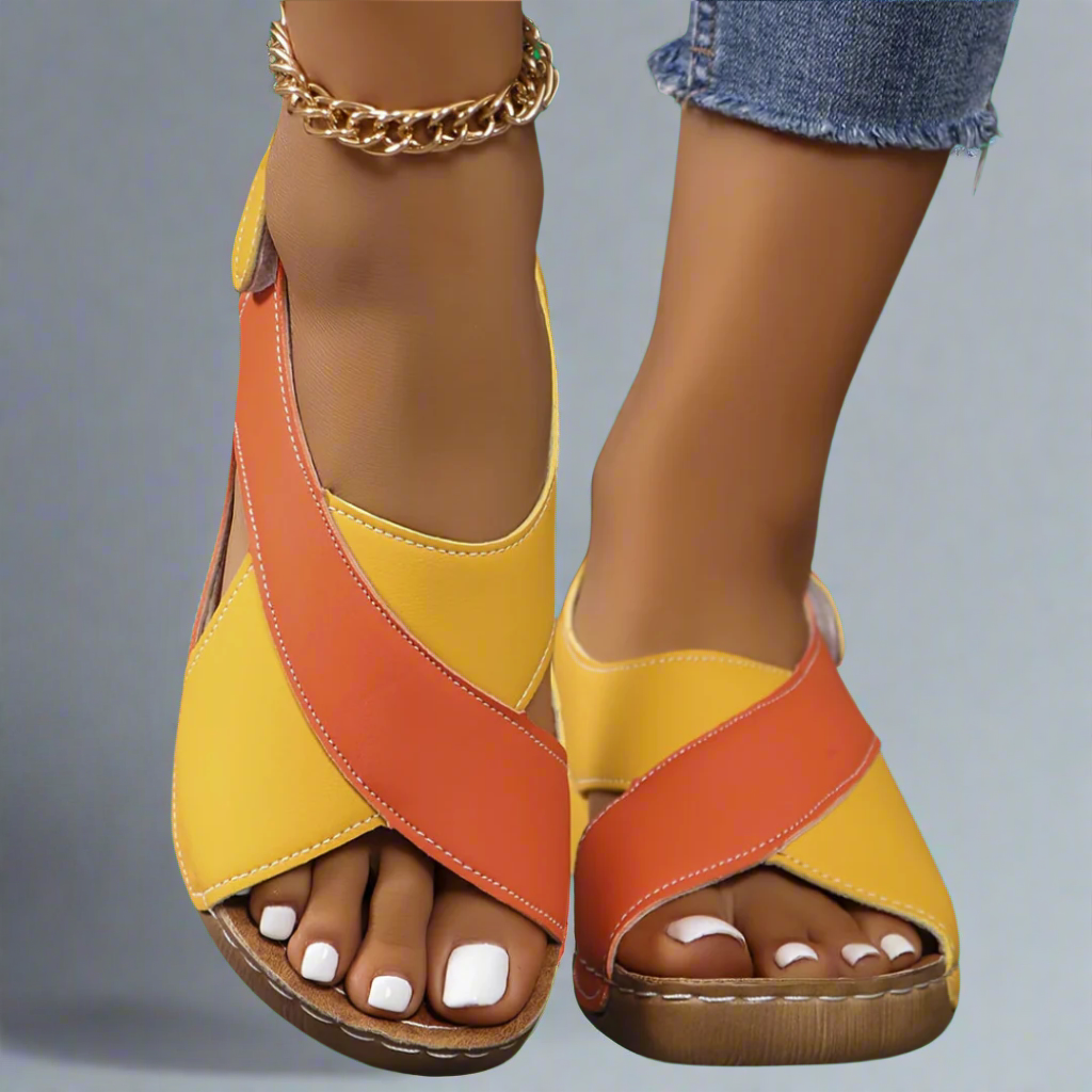 Sandalias ortopédicas con soporte ergonómico y suela acolchada para mujer, cómodas y versátiles para verano