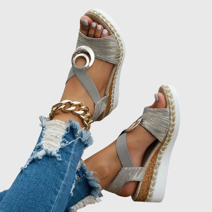 Sandalias ortopédicas con tiras ajustables, suela ergonómica y plataforma cómoda para mujer