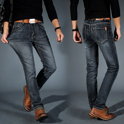 Pantalones vaqueros stretch premium para hombre, ajuste cómodo