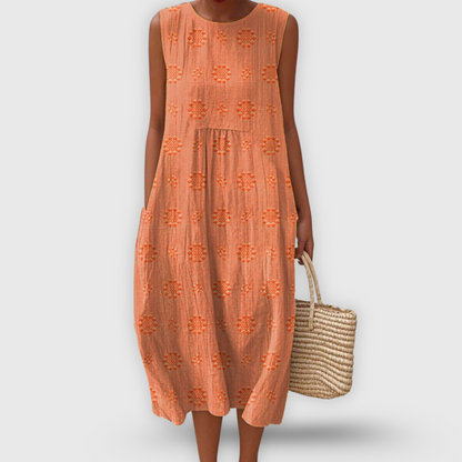 Jayda | Elegante vestido de algodón sin mangas con bolsillos