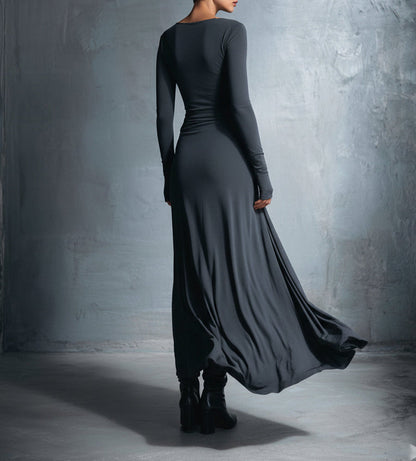 Vestido Largo con Nudo Lateral | Diseño Estructurado
