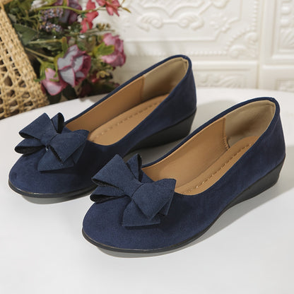 Zapatos planos ortopédicos con lazo decorativo y plantilla ergonómica para mujer, cómodos y elegantes para uso diario u oficina